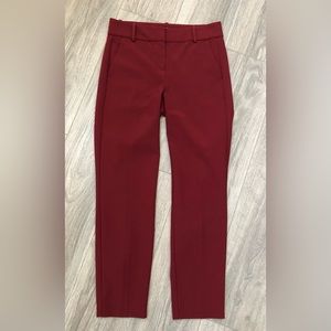 J.crew mercantile skinny ankle cropped pants burgundy 2